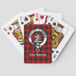 Scottish Clan Ramsay Wappen Abzeichen & Tartan Cus Spielkarten