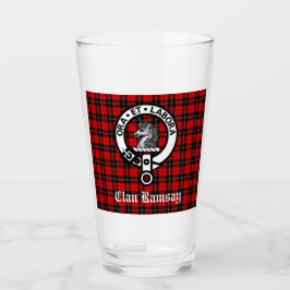 Scottish Clan Ramsay Wappen Abzeichen & Tartan Glas