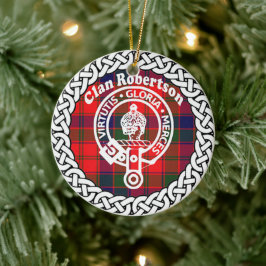 Scottish Clan Robertson Tartan und Wappen Keramik Ornament
