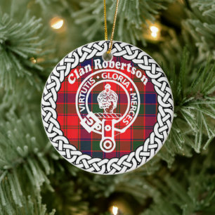 Scottish Clan Robertson Tartan und Wappen Keramik Ornament