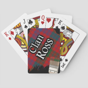 Scottish Clan Ross Tartan Paint Brush Spielkarten