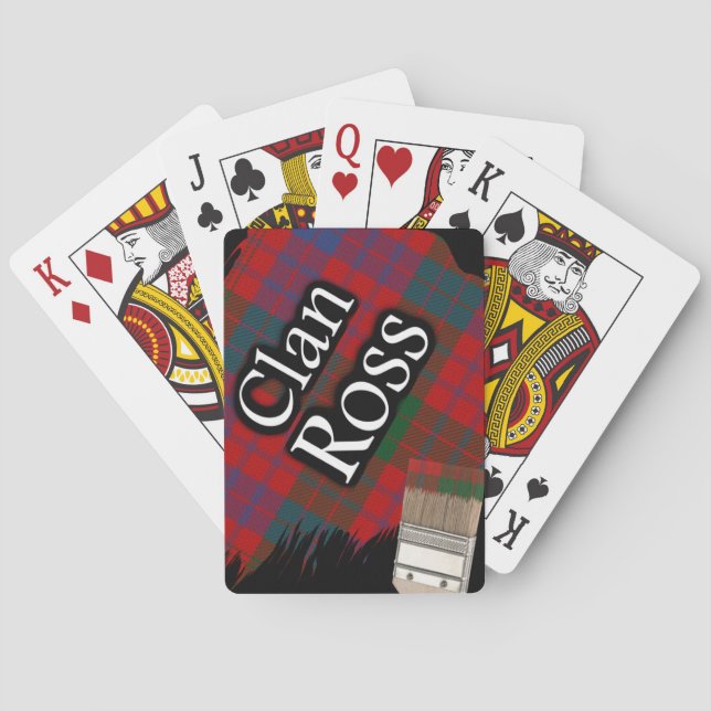 Scottish Clan Ross Tartan Paint Brush Spielkarten (Rückseite)