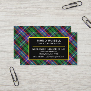 Scottish Clan Russell Tartan Kariert Visitenkarte
