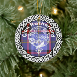 Scottish Clan Rutherford Tartan und Wappen Keramik Ornament