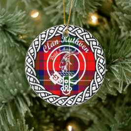 Scottish Clan Ruthven Tartan und Wappen Keramik Ornament