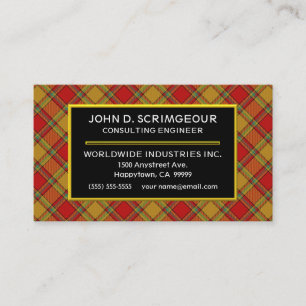 Scottish Clan Scrymgeour Scrimgeour Tartan Kariert Visitenkarte