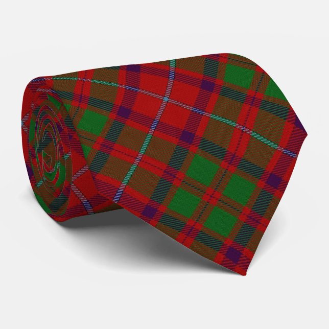 Scottish Clan Shaw Letter S Monogram Red Tartan Krawatte (Gerollt)