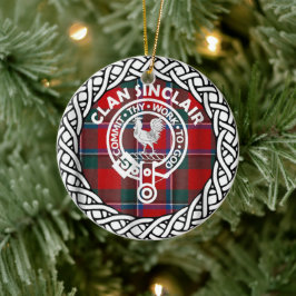 Scottish Clan Sinclair Tartan und Wappen Keramik Ornament