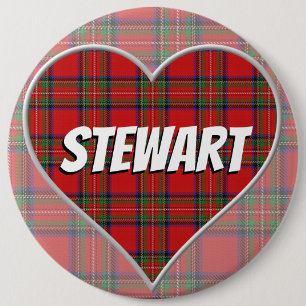 Scottish Clan Stewart Liebe Tartan Heart Button
