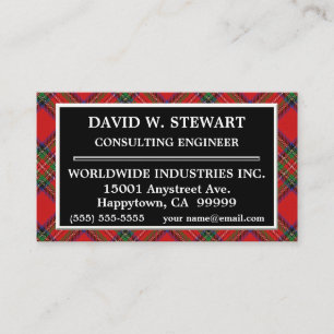 Scottish Clan Stewart Tartan Kariert Visitenkarte