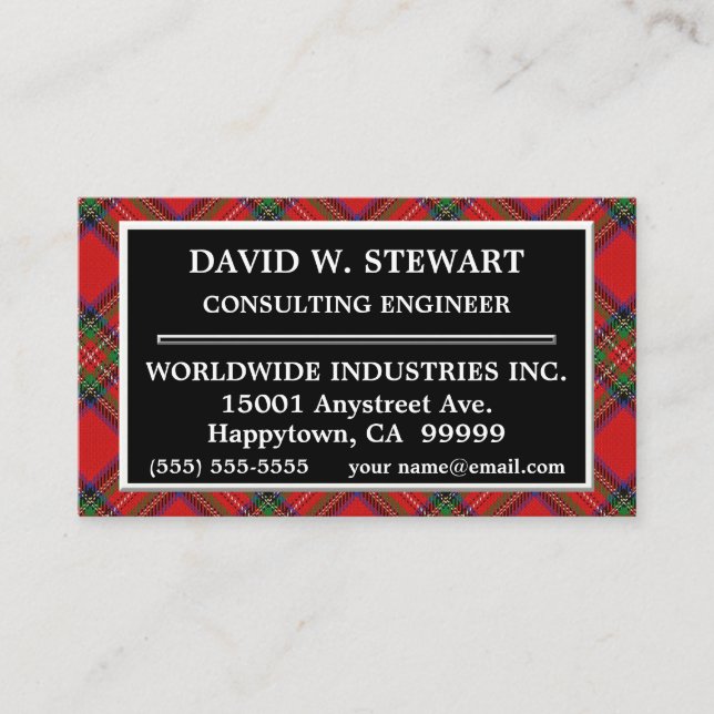 Scottish Clan Stewart Tartan Kariert Visitenkarte (Vorderseite)