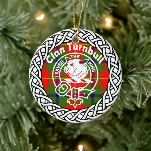 Scottish Clan Turnbull Tartan und Wappen Keramik Ornament (Baum)