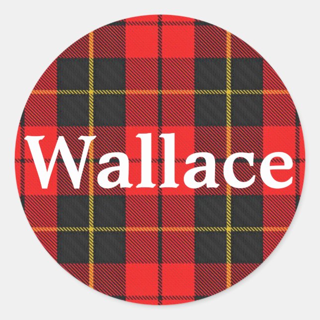 Scottish Clan Wallace Tartan Kariert Runder Aufkleber (Vorderseite)