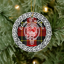 Scottish Clan Wallace Tartan und Wappen Keramik Ornament