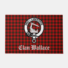 Scottish Clan Wallace Wappen Abzeichen und Tartan Fußmatte