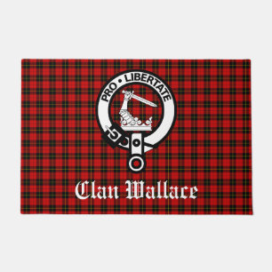 Scottish Clan Wallace Wappen Abzeichen und Tartan Fußmatte