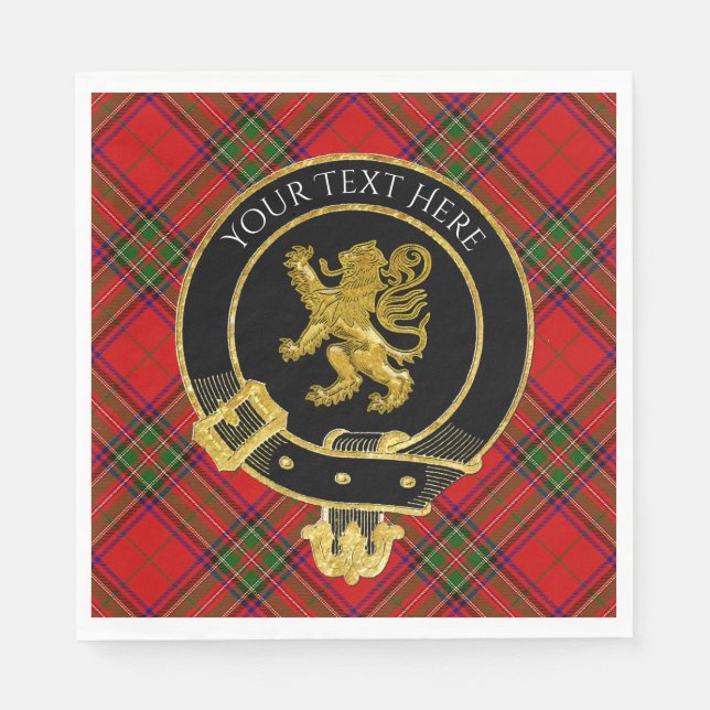 Scottish Clan Wappen Lion Tartan Serviette (Vorderseite)