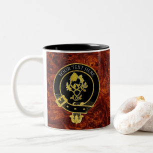 Scottish Clan Wappen Rose Thistle Burl Pattern Zweifarbige Tasse