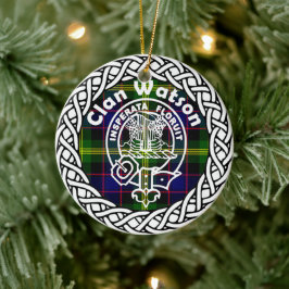 Scottish Clan Watson Tartan und Wappen Keramik Ornament