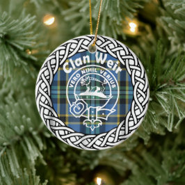 Scottish Clan Weir Tartan und Wappen Keramik Ornament