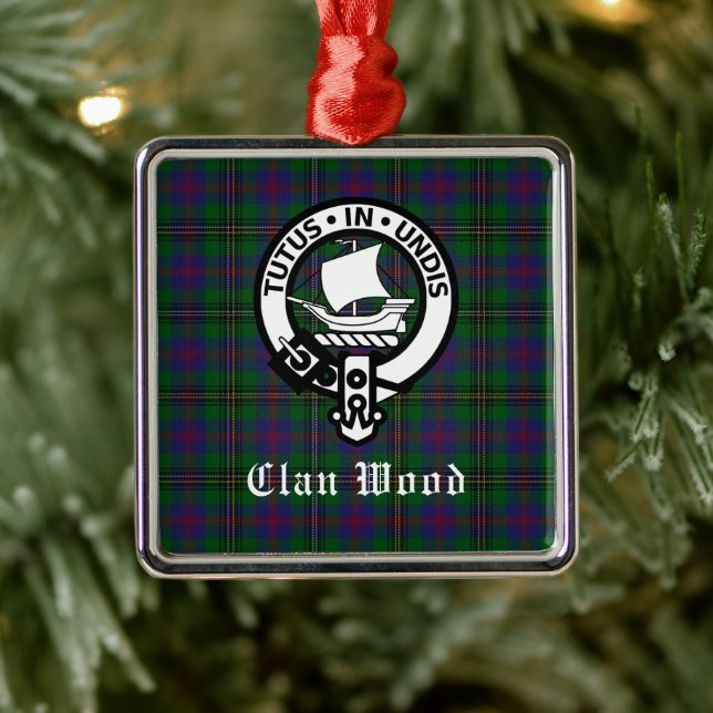 Scottish Clan Wood Wappen & Tartan Ornament Aus Metall (Baum)
