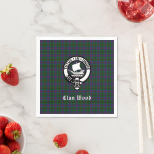 Scottish Clan Wood Wappen & Tartan Serviette