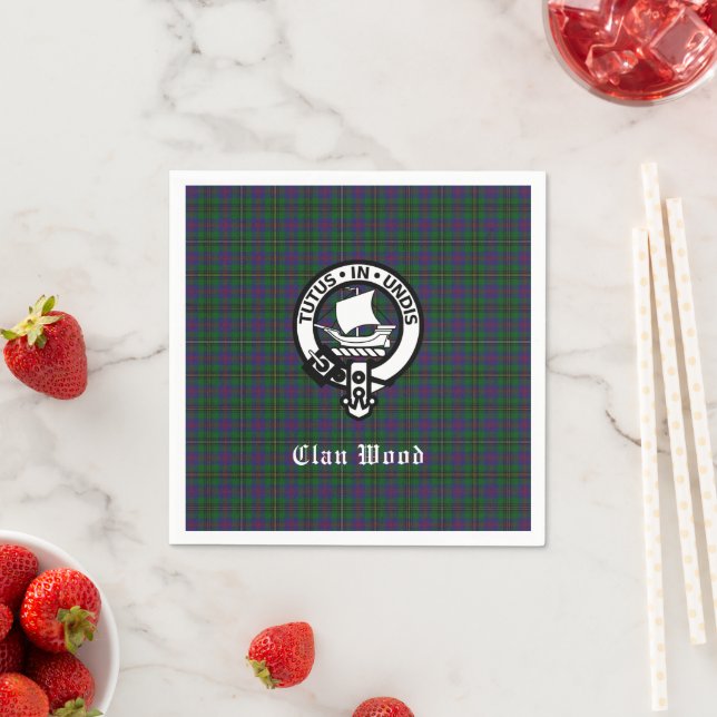 Scottish Clan Wood Wappen & Tartan Serviette (Beispiel)