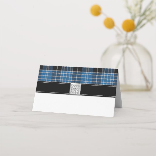 Scottish Clark Tartan Wedding Platzkarte (Vorderseite)