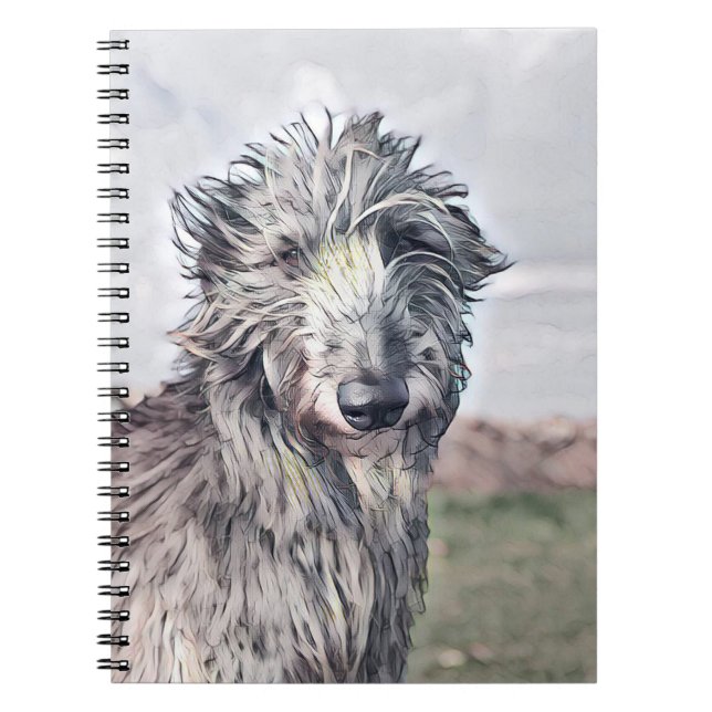 Scottish Deerhound Art Lined Spiral Notebook Notizblock (Vorderseite)