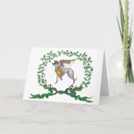 Scottish Deerhound Barking with JOY1 Feiertagskarte