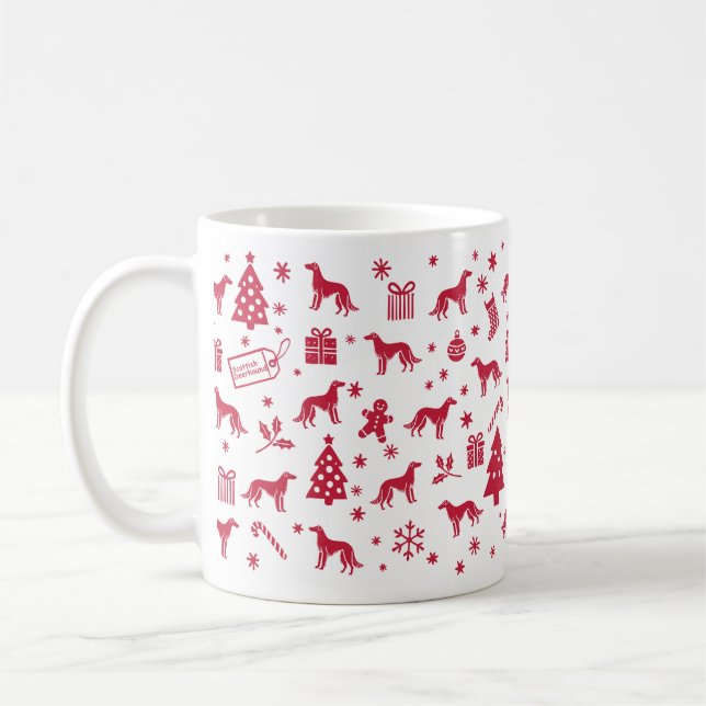 Scottish Deerhound Christmas Design Kaffeetasse (Links)