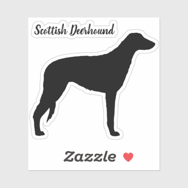 Scottish Deerhound Dog Silhouette Vinyl Sticker (Blatt)