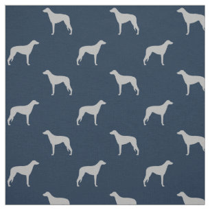 Scottish Deerhound Dog Silhouetten Gemustert Stoff