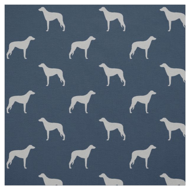 Scottish Deerhound Dog Silhouetten Gemustert Stoff (Muster)