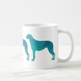 Scottish Deerhound Geometric Pattern Silhouette Kaffeetasse