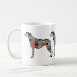 Scottish Deerhound Geometric Pattern Silhouette Kaffeetasse