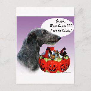 Scottish Deerhound Halloween Candy Postkarte