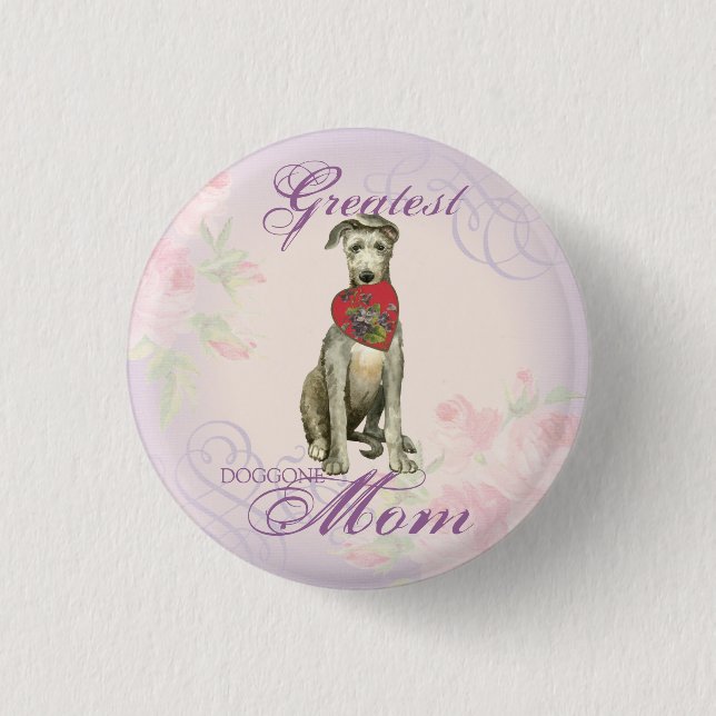 Scottish Deerhound Heart Mama Button (Vorderseite)
