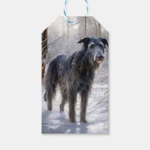 Scottish Deerhound Lass es schneien Weihnachten Geschenkanhänger