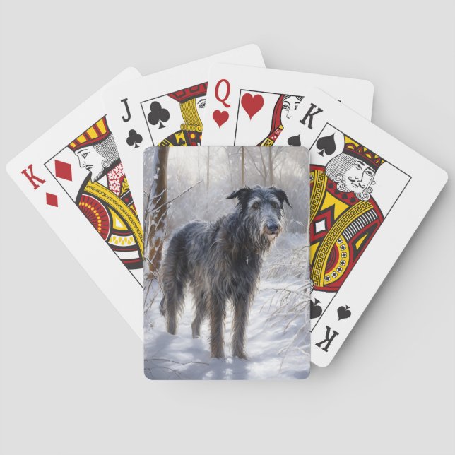 Scottish Deerhound Let It Snow Christmas Spielkarten (Rückseite)