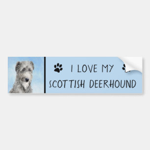 Scottish Deerhound Painting - Niedlich Original Do Autoaufkleber