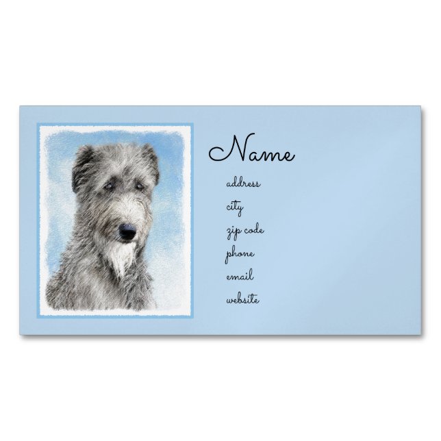 Scottish Deerhound Painting - Niedlich Original Do Magnetische Visitenkarte (Vorderseite)