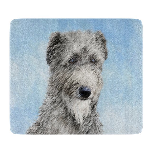 Scottish Deerhound Painting - Niedlich Original Do Schneidebrett (Vorderseite)