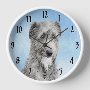 Scottish Deerhound Painting - Niedlich Original Do Uhr