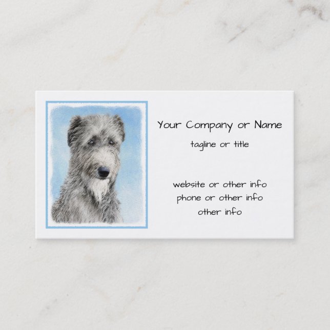 Scottish Deerhound Painting - Niedlich Original Do Visitenkarte (Vorderseite)