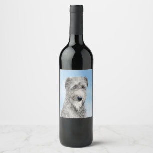 Scottish Deerhound Painting - Niedlich Original Do Weinetikett