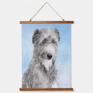 Scottish Deerhound Painting - Original Dog Art Wandteppich Mit Holzrahmen
