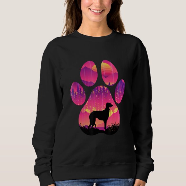 Scottish Deerhound Paw Mom Dad Dog  Women Men Sweatshirt (Vorderseite)