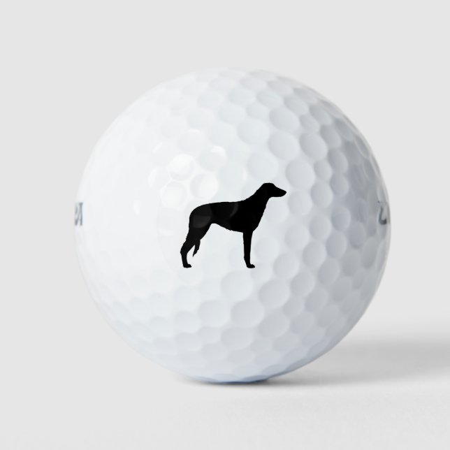 Scottish Deerhound Silhouette Golfball (Vorderseite)