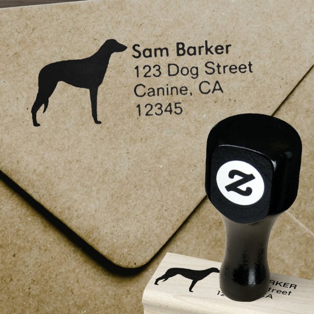 Scottish Deerhound Silhouette Rücksendeadresse Gummistempel (Von Creator hochgeladen)